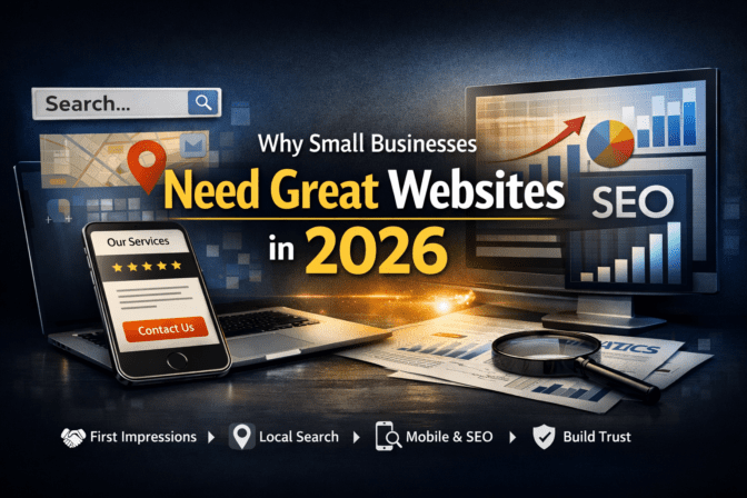 Why Small Businesses Need Great Websites in 2026 =  SEO, Trust & Growth Guide